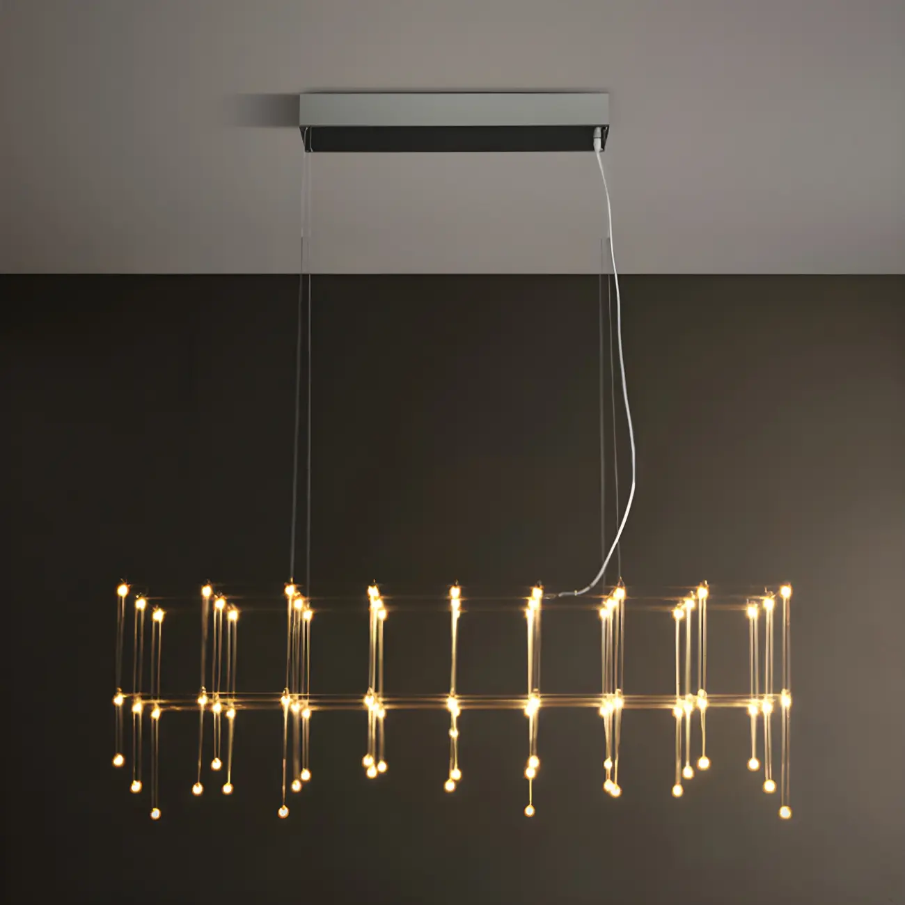 Modish Silver Rectangular Pendant Light for Kitchen Image - 3 | homeyfad