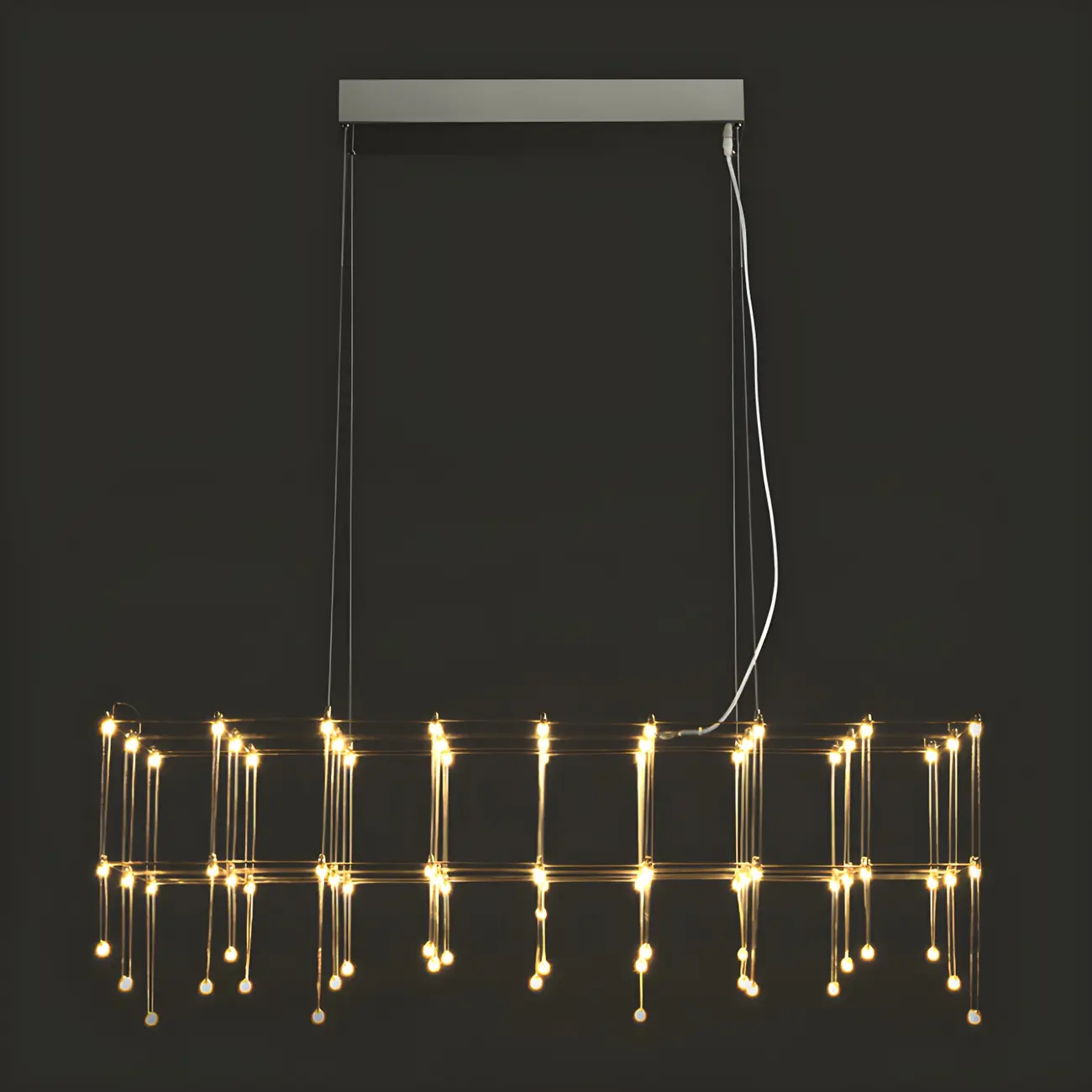 Modish Silver Rectangular Pendant Light for Kitchen Image - 6 | homeyfad