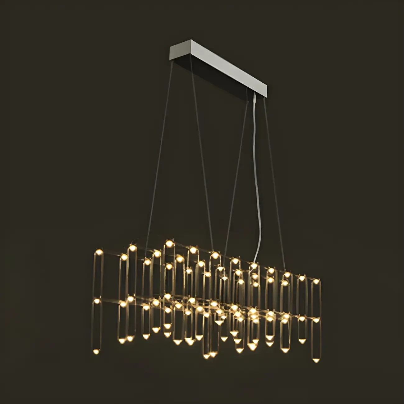 Modish Silver Rectangular Pendant Light for Kitchen Image - 7