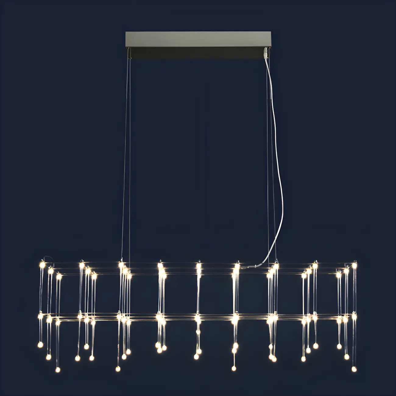 Modish Silver Rectangular Pendant Light for Kitchen Image - 9 | homeyfad