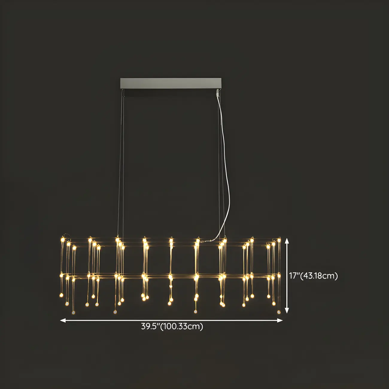 Modish Silver Rectangular Pendant Light for Kitchen #size | homeyfad