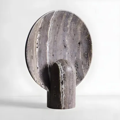 Modern Art Deco Stone Table Lamp for Bedroom Image - 8