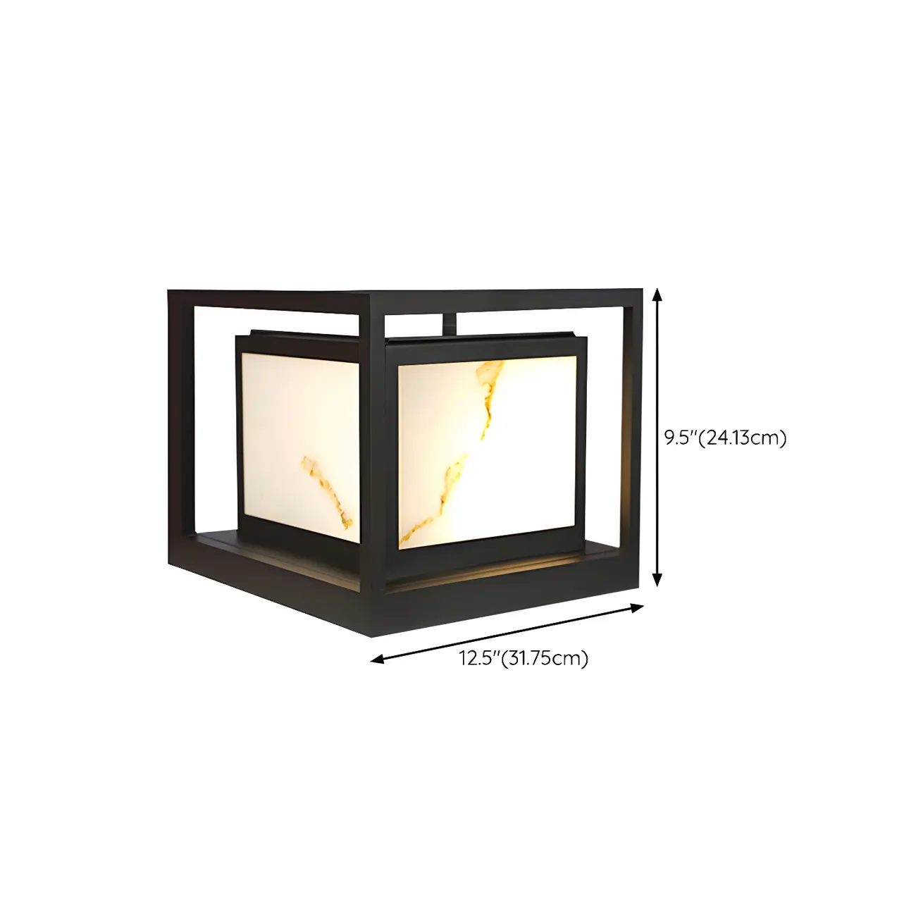 Black Metal Cubic Open Frame Post Cap Light Image - 12 | homeyfad
