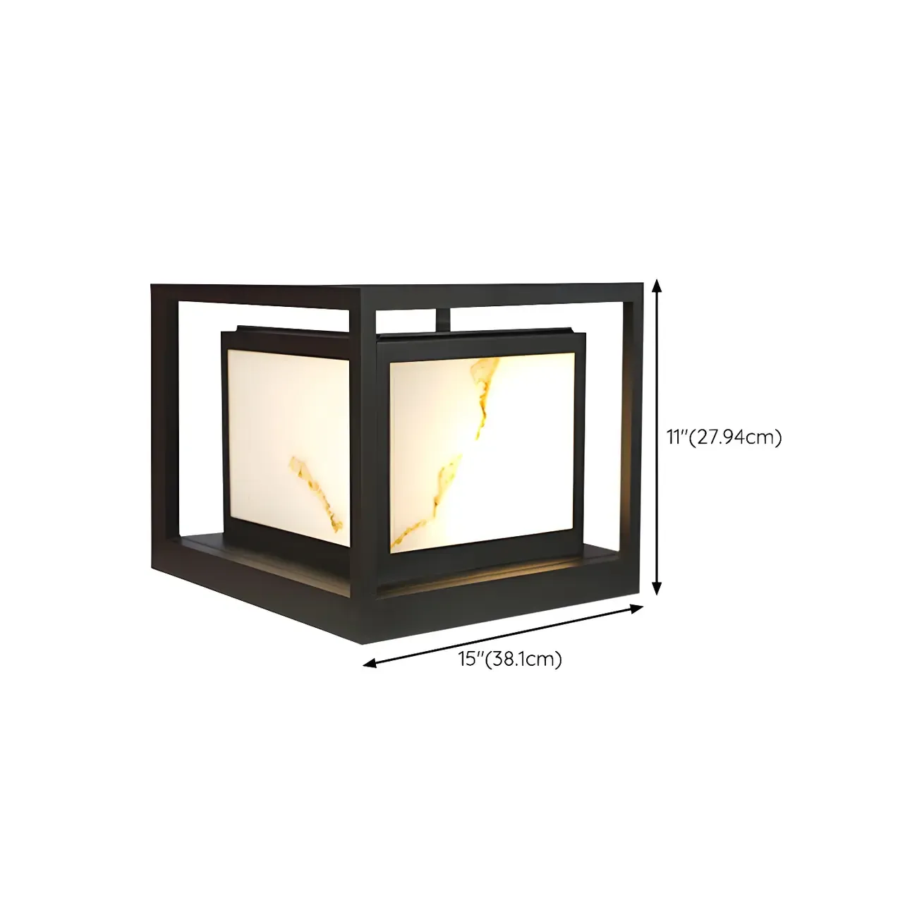 Black Metal Cubic Open Frame Post Cap Light Image - 13