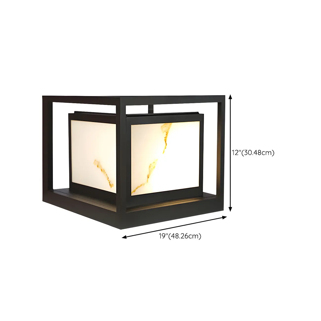 Black Metal Cubic Open Frame Post Cap Light Image - 14 | homeyfad