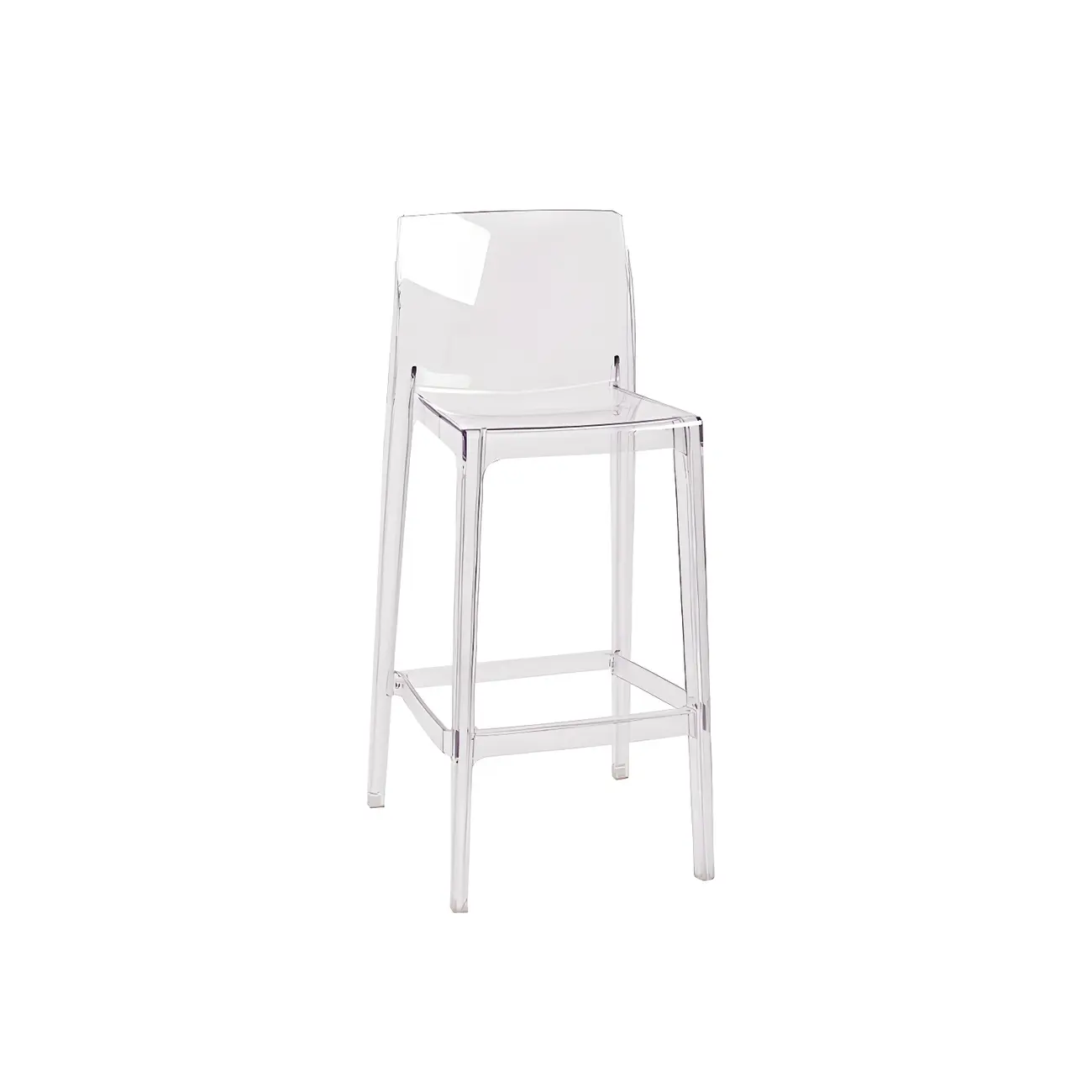 Modern Acrylic Transparent Stylish Rectangle Bar Stool Image - 10 | homeyfad