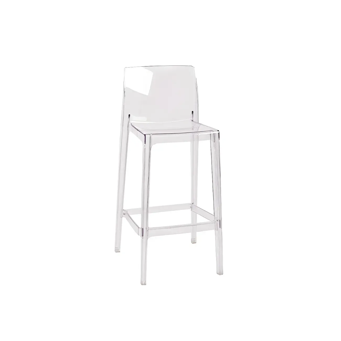 Modern Acrylic Transparent Stylish Rectangle Bar Stool Image - 10