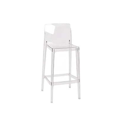 Modern Acrylic Transparent Stylish Rectangle Bar Stool Image - 10