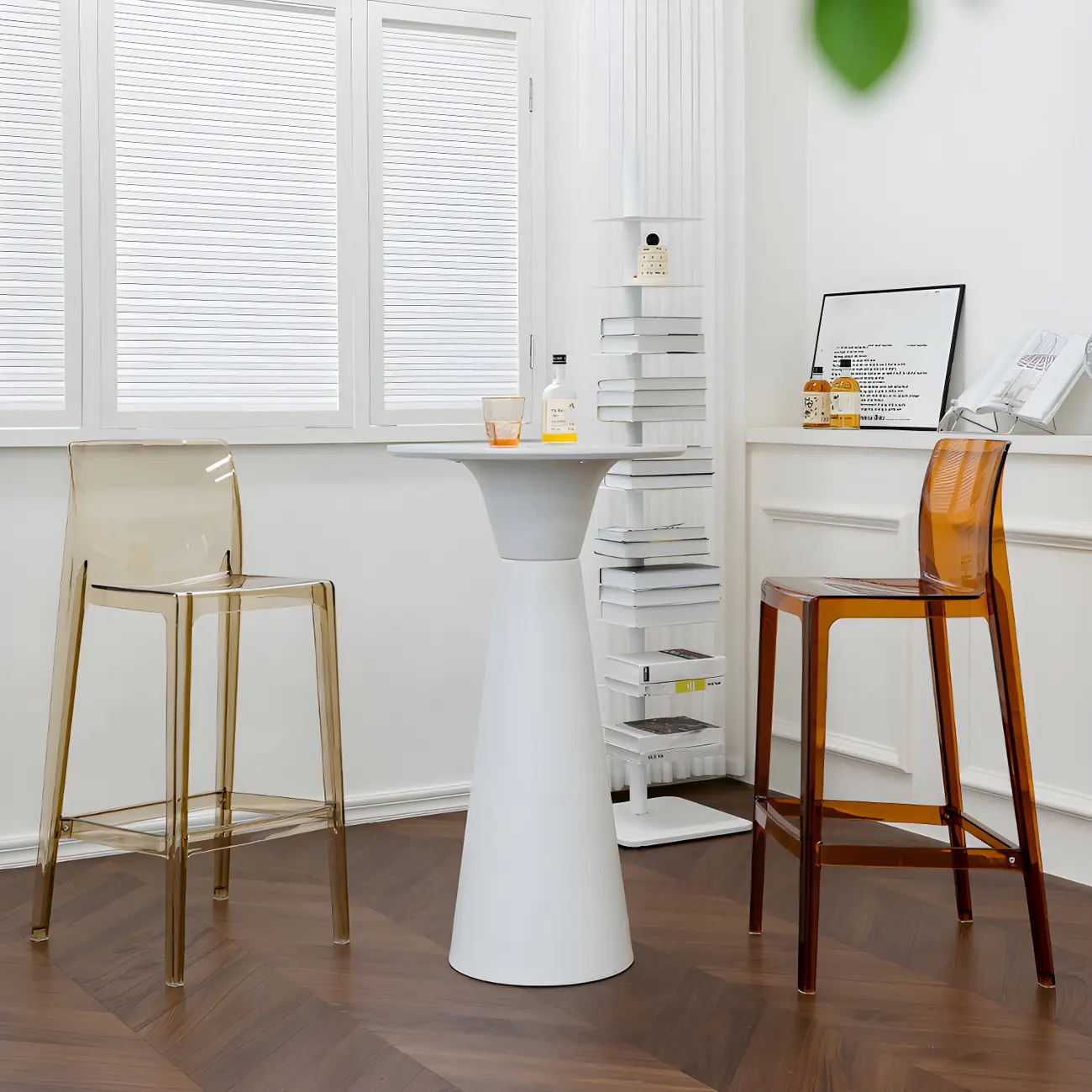 Modern Acrylic Transparent Stylish Rectangle Bar Stool Image - 1 | homeyfad