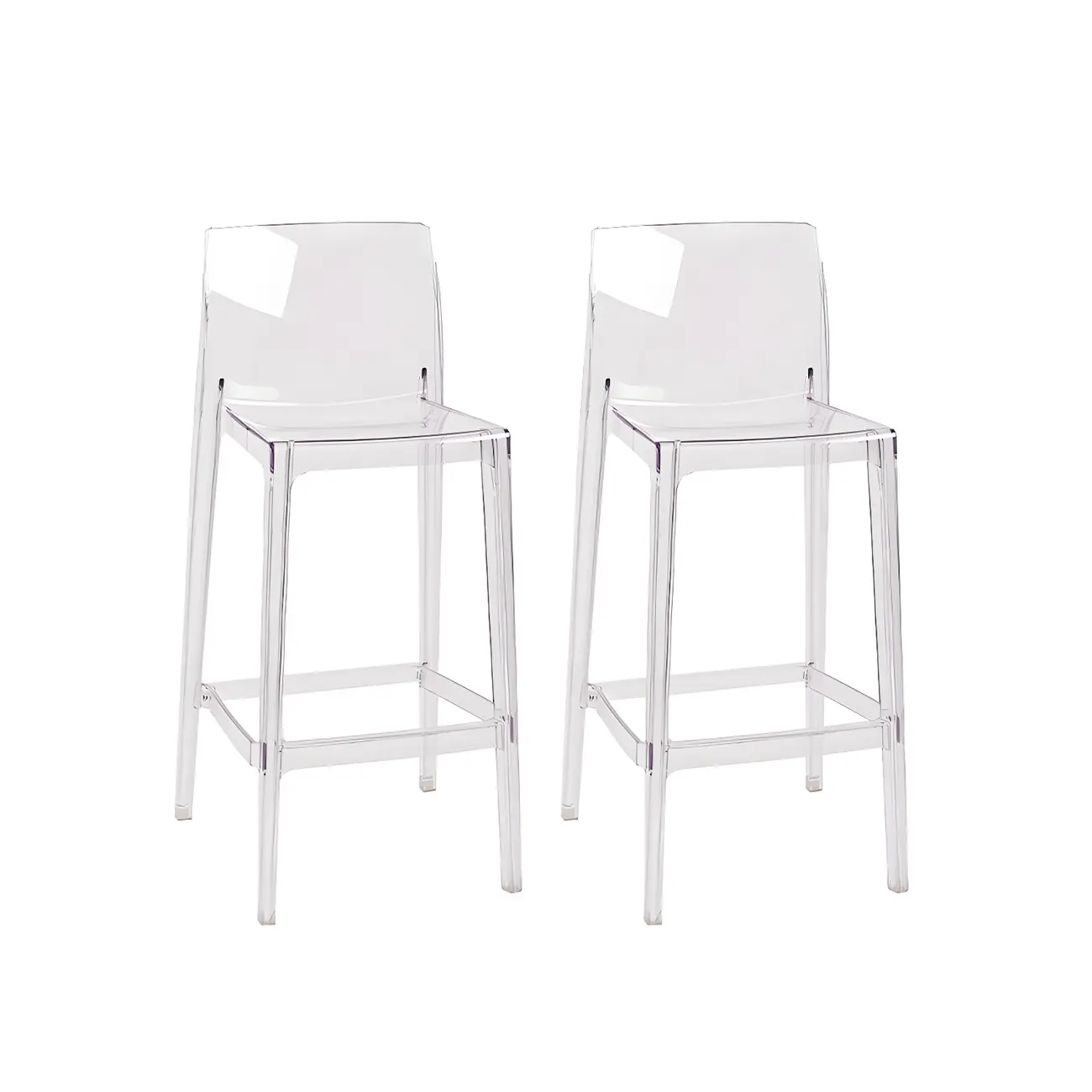 Modern Acrylic Transparent Stylish Rectangle Bar Stool Image - 11 | homeyfad