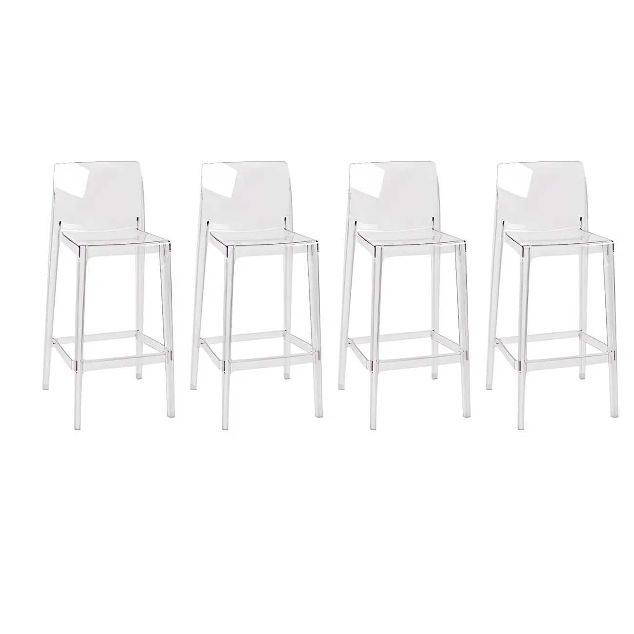 Modern Acrylic Transparent Stylish Rectangle Bar Stool Image - 12 | homeyfad