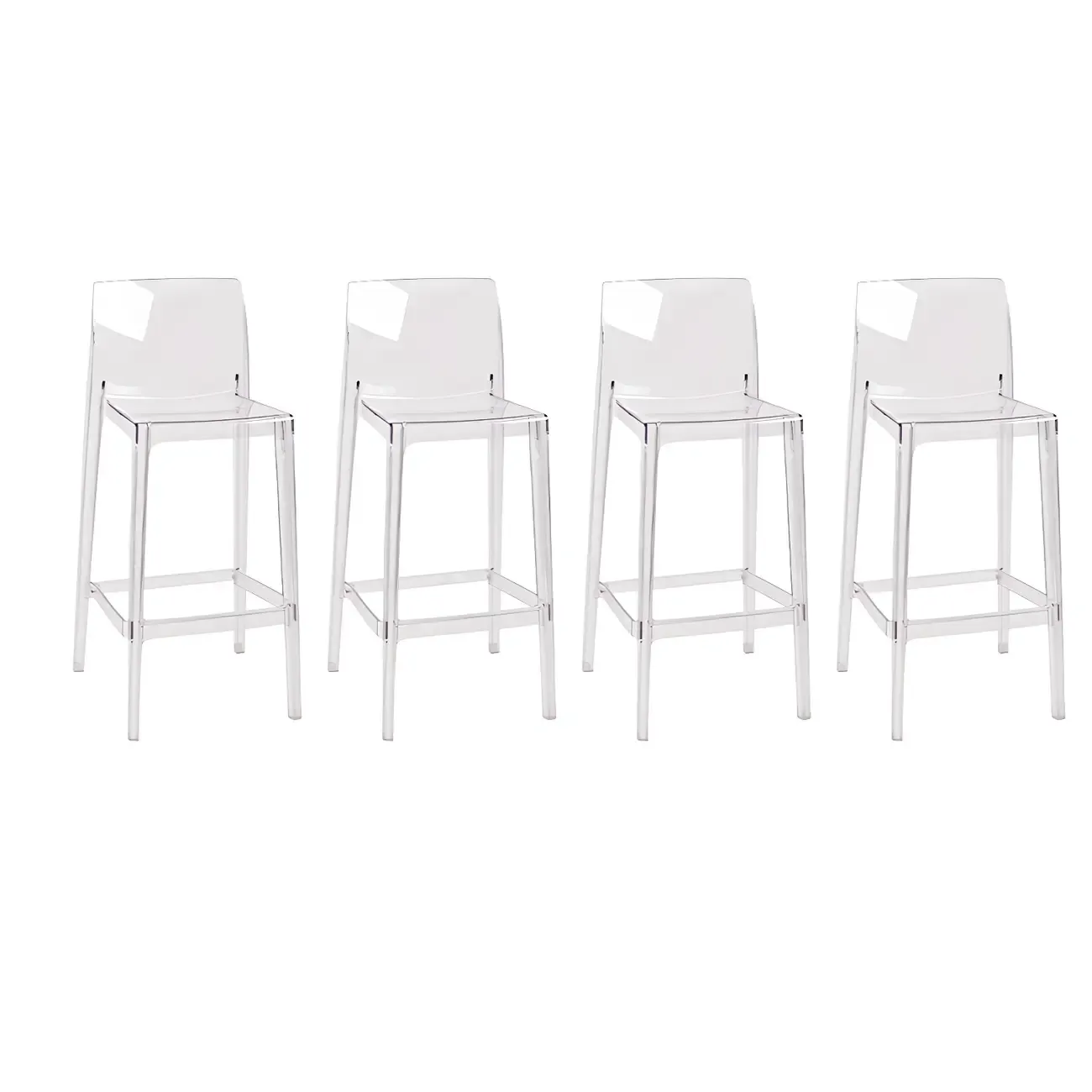 Modern Acrylic Transparent Stylish Rectangle Bar Stool Image - 12