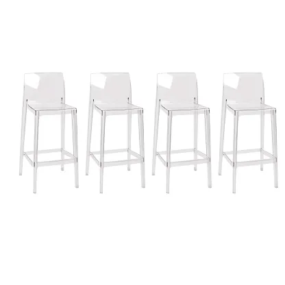 Modern Acrylic Transparent Stylish Rectangle Bar Stool Image - 12