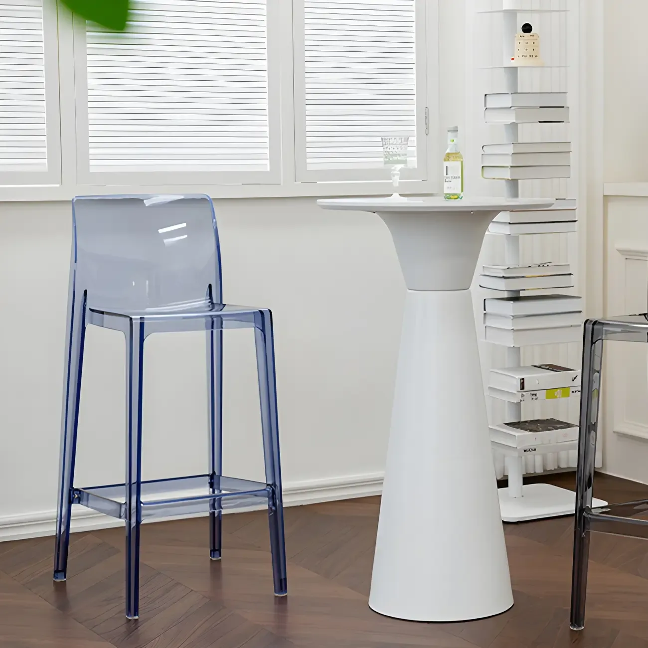 Modern Acrylic Transparent Stylish Rectangle Bar Stool Image - 2