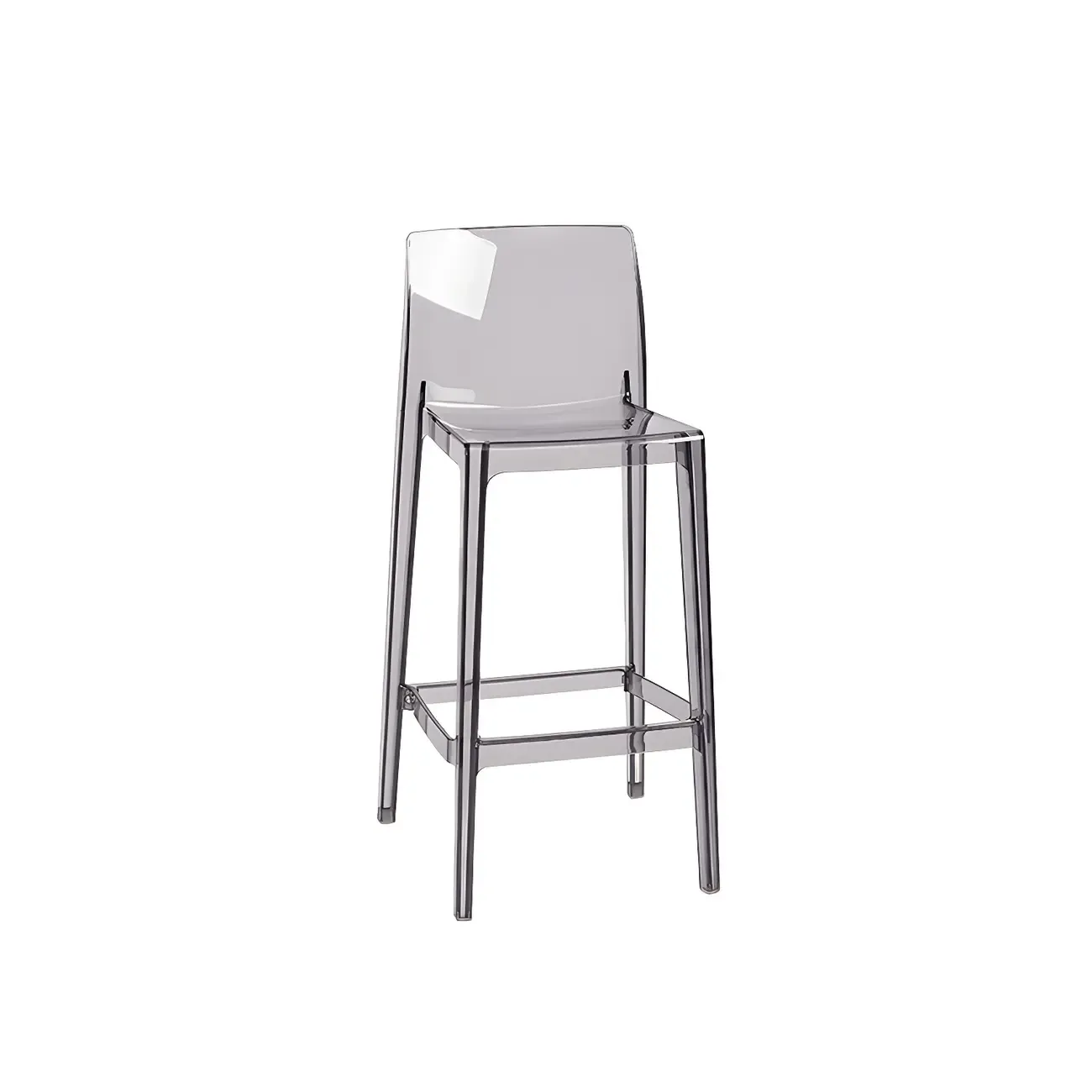 Modern Acrylic Transparent Stylish Rectangle Bar Stool Image - 9
