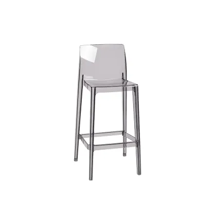 Modern Acrylic Transparent Stylish Rectangle Bar Stool Image - 9