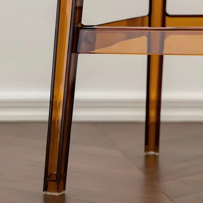 Modern Acrylic Transparent Stylish Rectangle Bar Stool Image - 8