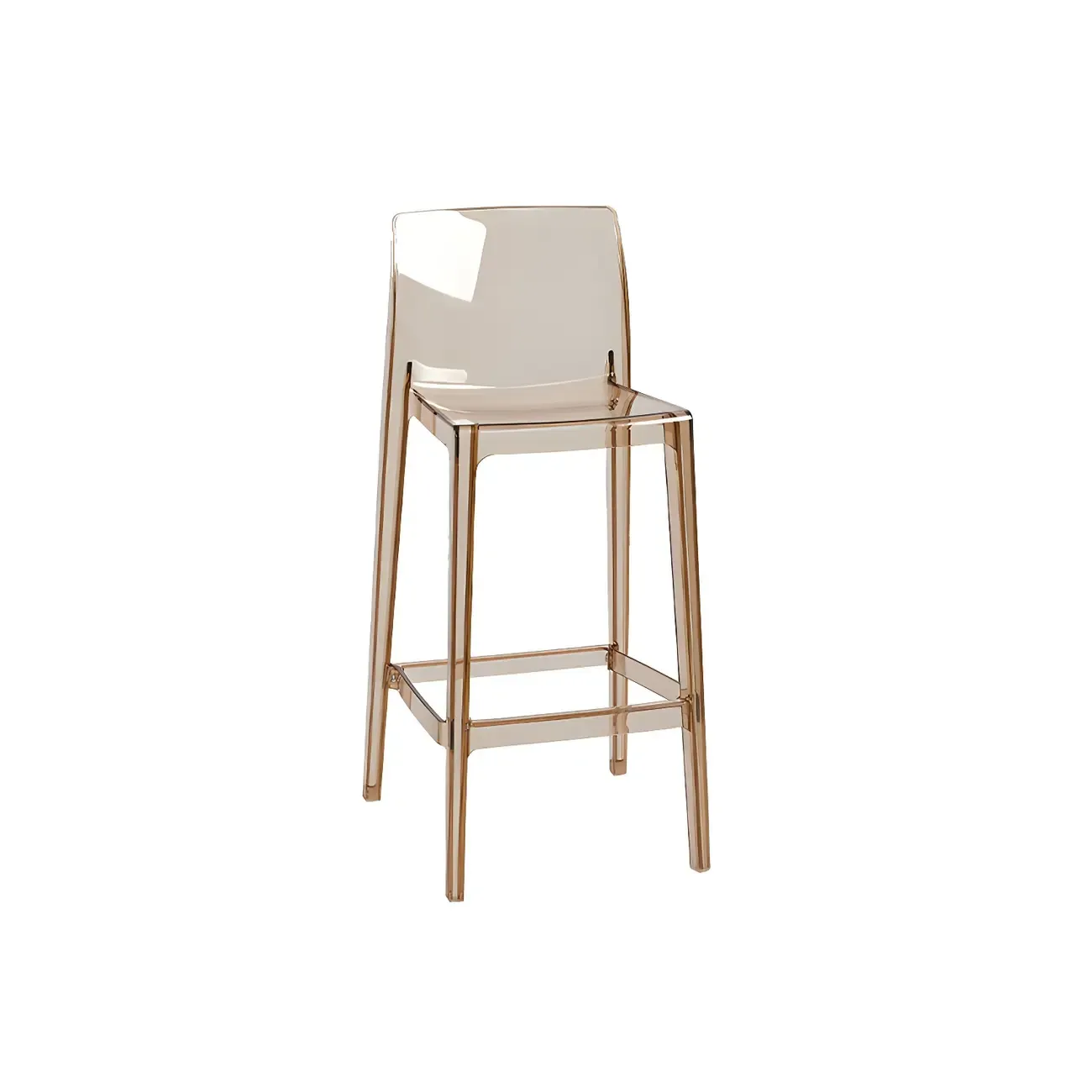 Modern Acrylic Transparent Stylish Rectangle Bar Stool Image - 15