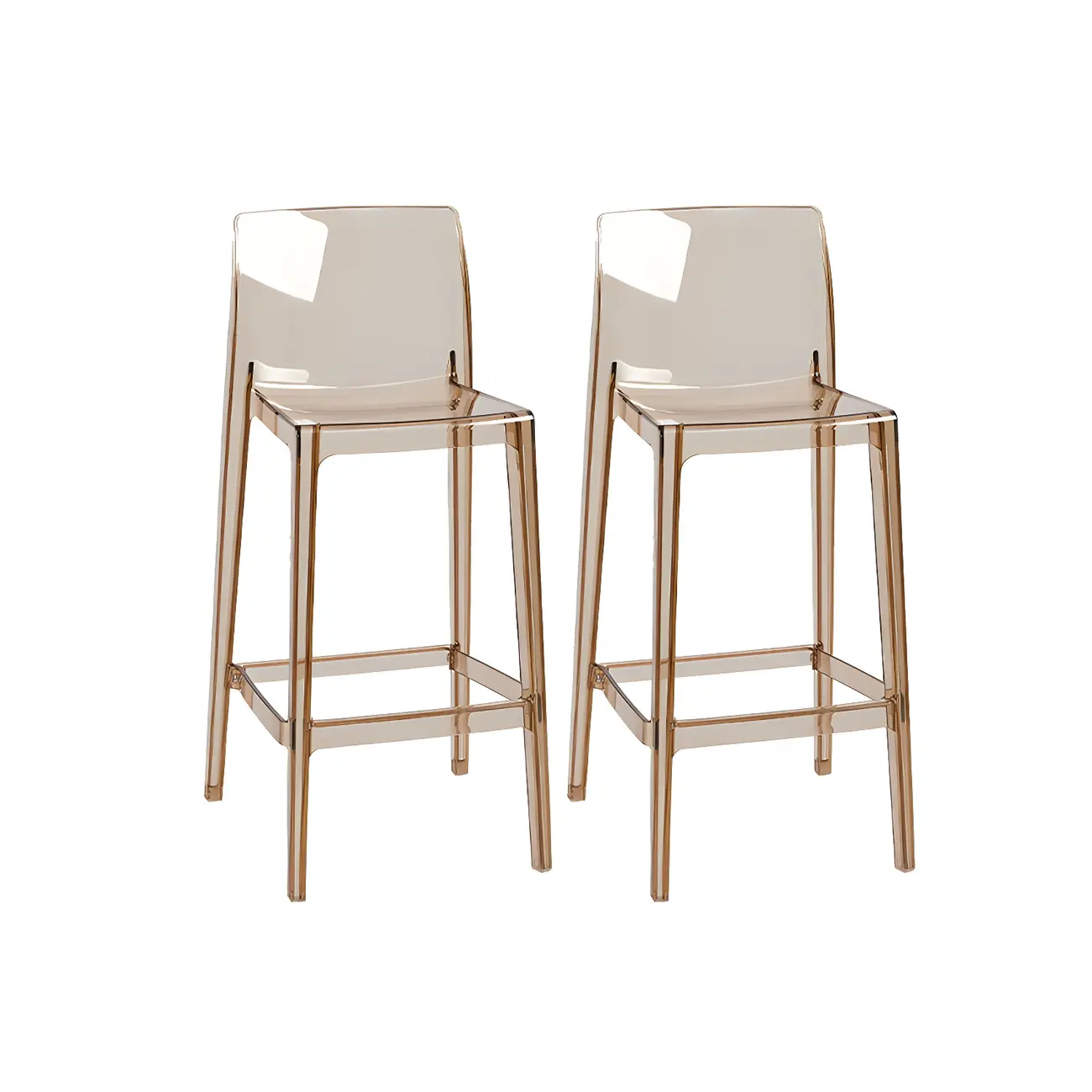 Modern Acrylic Transparent Stylish Rectangle Bar Stool Image - 16 | homeyfad