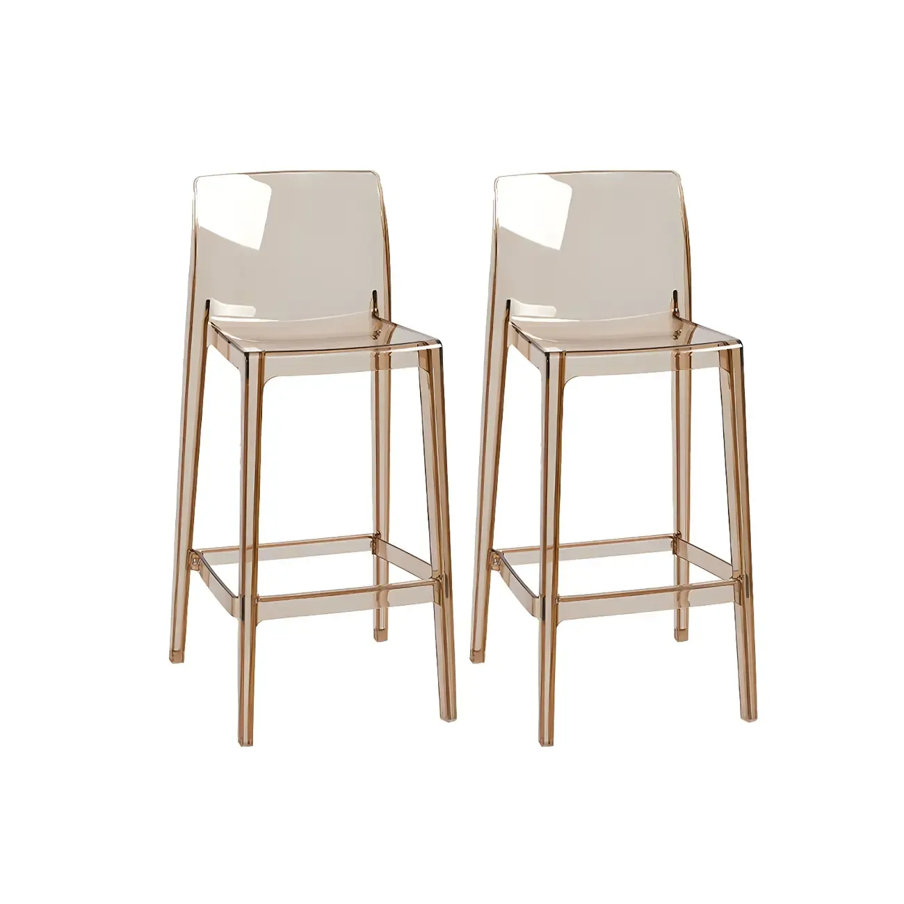 Modern Acrylic Transparent Stylish Rectangle Bar Stool Image - 16