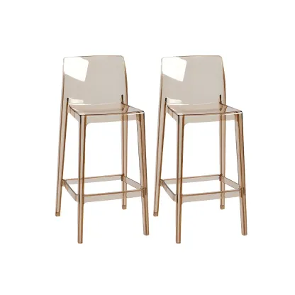 Modern Acrylic Transparent Stylish Rectangle Bar Stool Image - 16