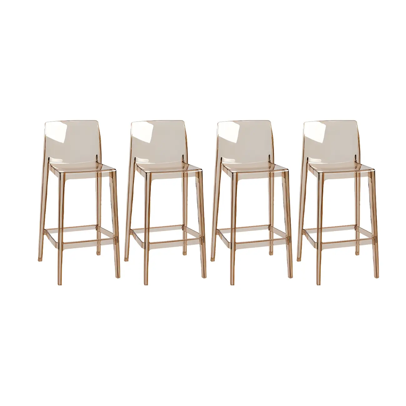 Modern Acrylic Transparent Stylish Rectangle Bar Stool Image - 17 | homeyfad