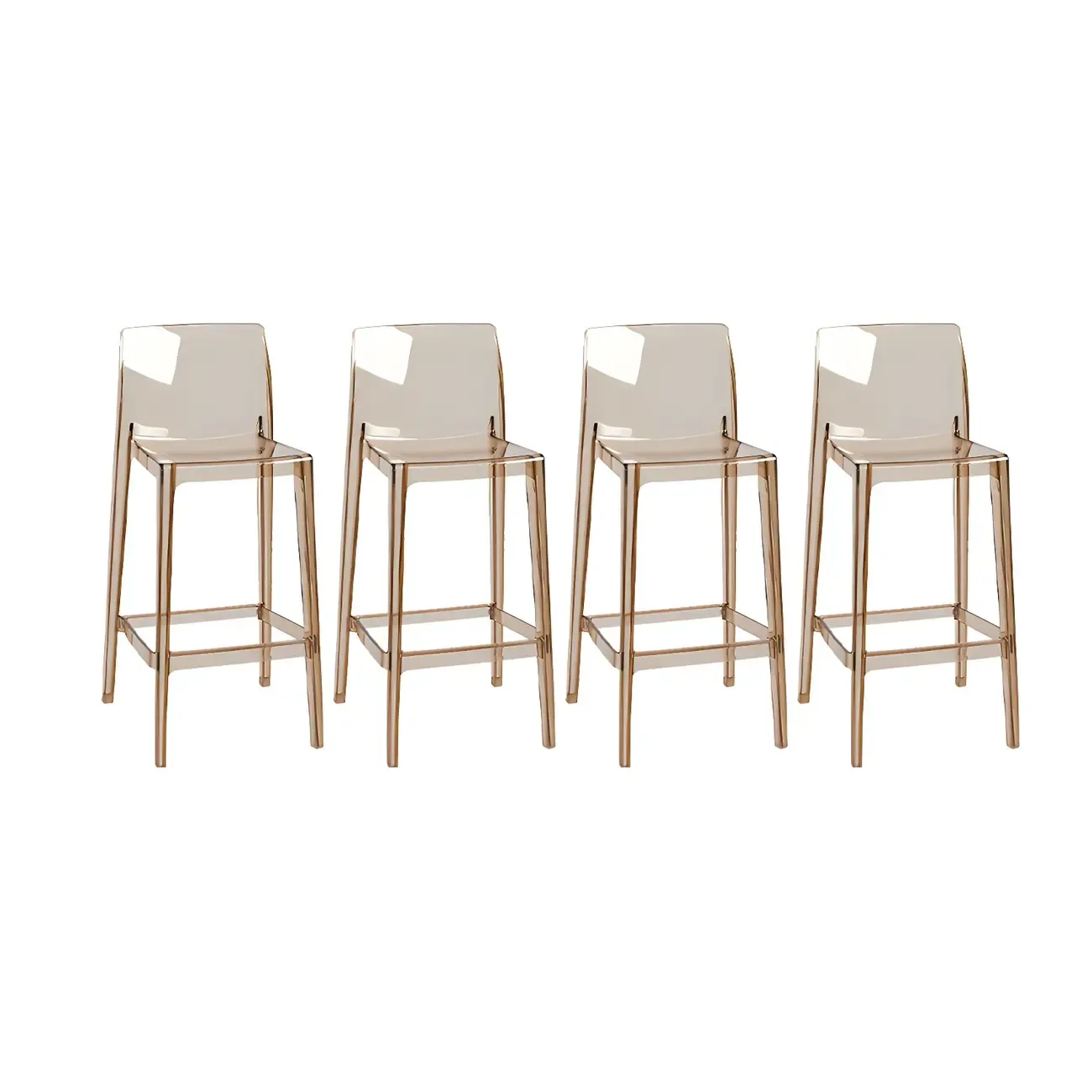 Modern Acrylic Transparent Stylish Rectangle Bar Stool Image - 17