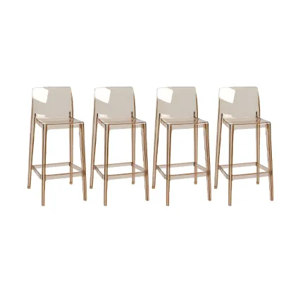Modern Acrylic Transparent Stylish Rectangle Bar Stool Image - 17