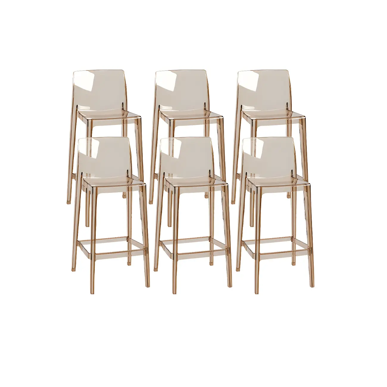 Modern Acrylic Transparent Stylish Rectangle Bar Stool Image - 18 | homeyfad