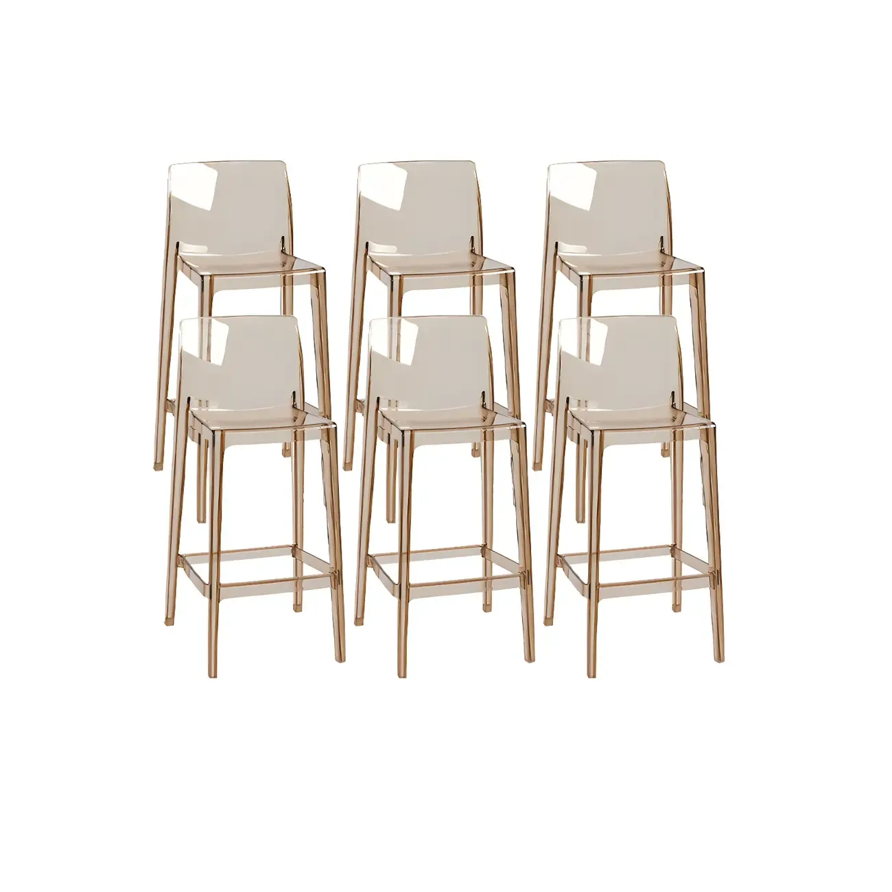 Modern Acrylic Transparent Stylish Rectangle Bar Stool Image - 18