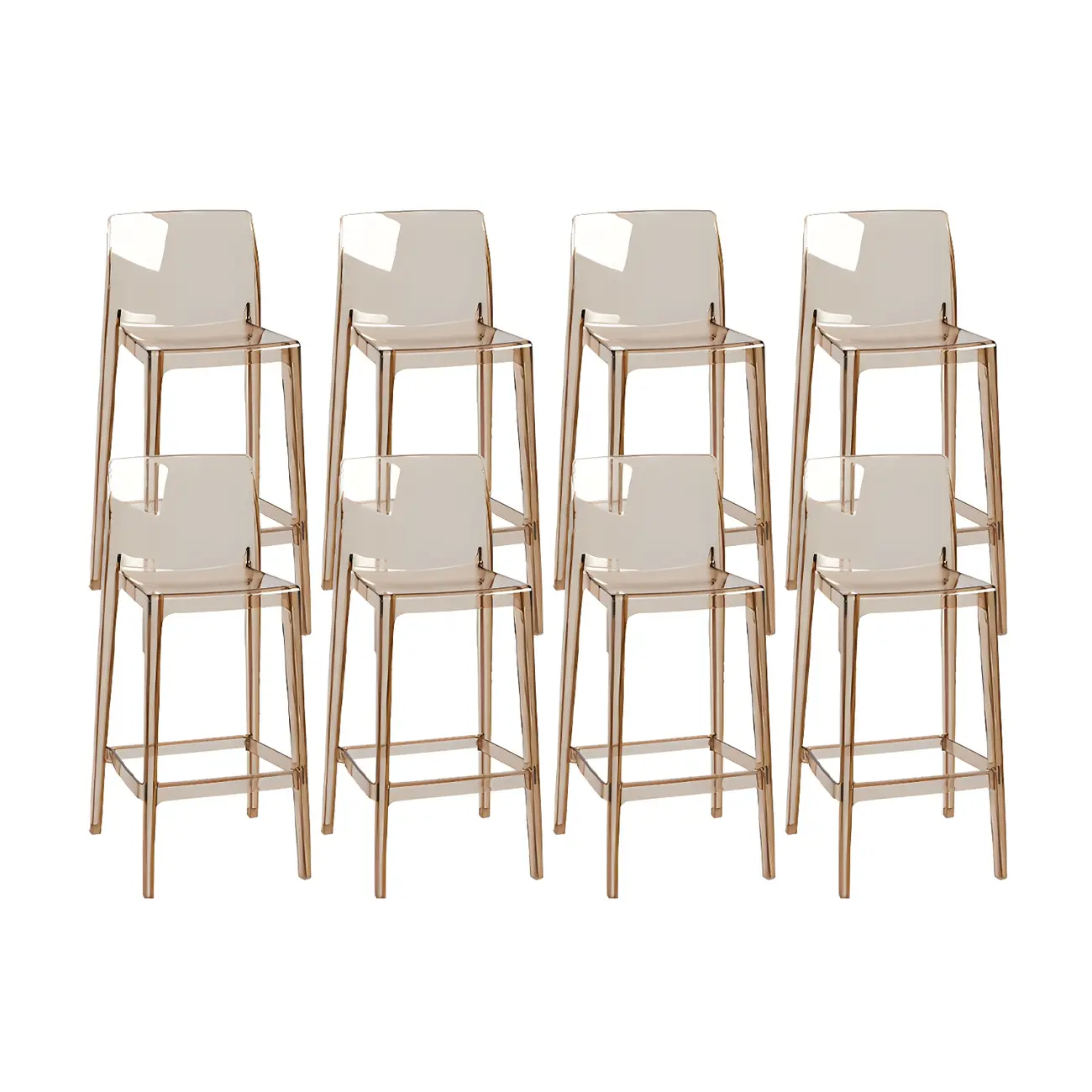 Modern Acrylic Transparent Stylish Rectangle Bar Stool Image - 19 | homeyfad