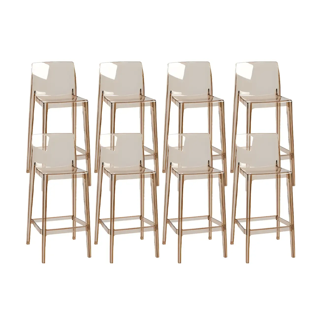 Modern Acrylic Transparent Stylish Rectangle Bar Stool Image - 19