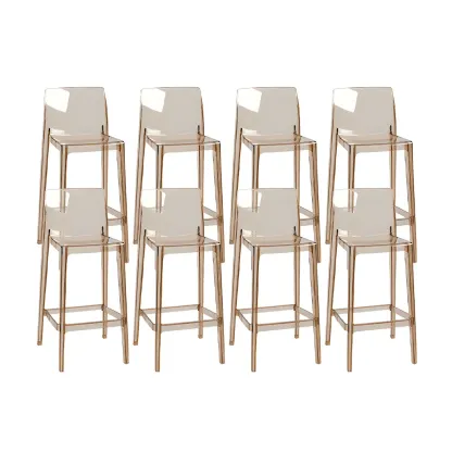 Modern Acrylic Transparent Stylish Rectangle Bar Stool Image - 19