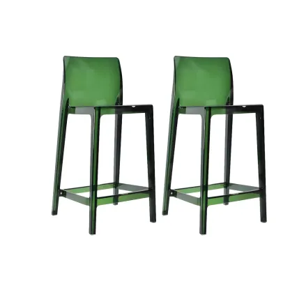 Modern Acrylic Transparent Stylish Rectangle Bar Stool Image - 21