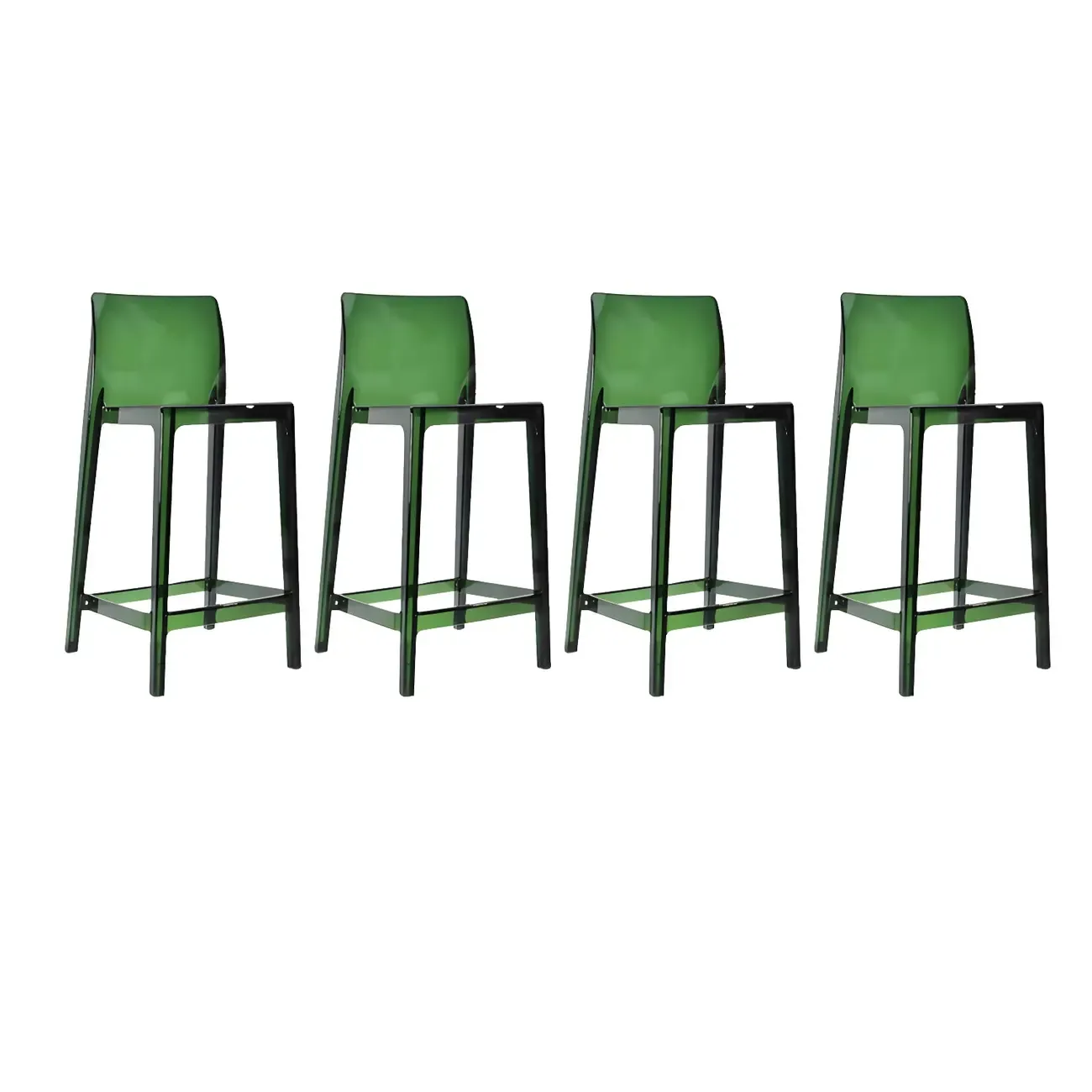 Modern Acrylic Transparent Stylish Rectangle Bar Stool Image - 22