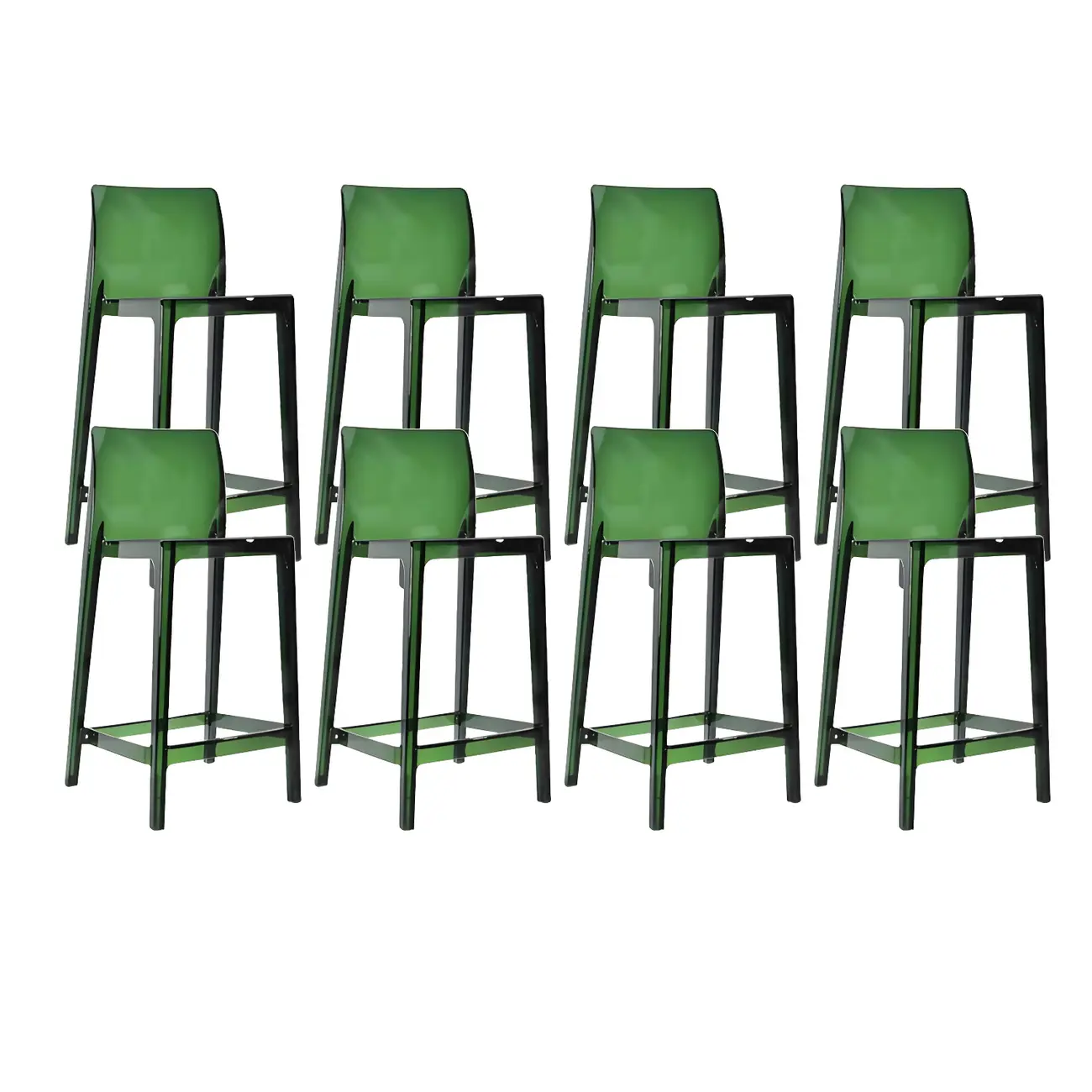 Modern Acrylic Transparent Stylish Rectangle Bar Stool Image - 24 | homeyfad