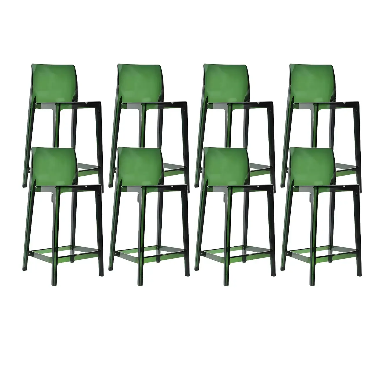 Modern Acrylic Transparent Stylish Rectangle Bar Stool Image - 24