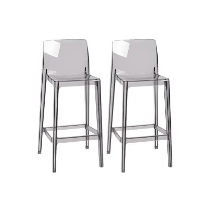 Modern Acrylic Transparent Stylish Rectangle Bar Stool Image - 26