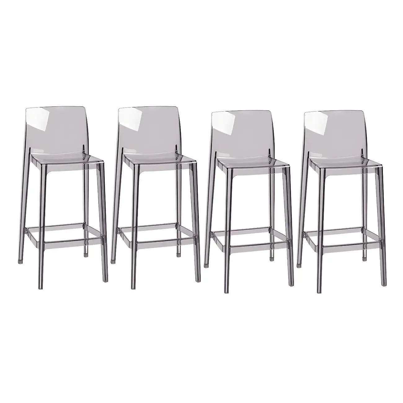 Modern Acrylic Transparent Stylish Rectangle Bar Stool Image - 27