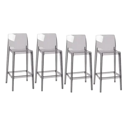 Modern Acrylic Transparent Stylish Rectangle Bar Stool Image - 27