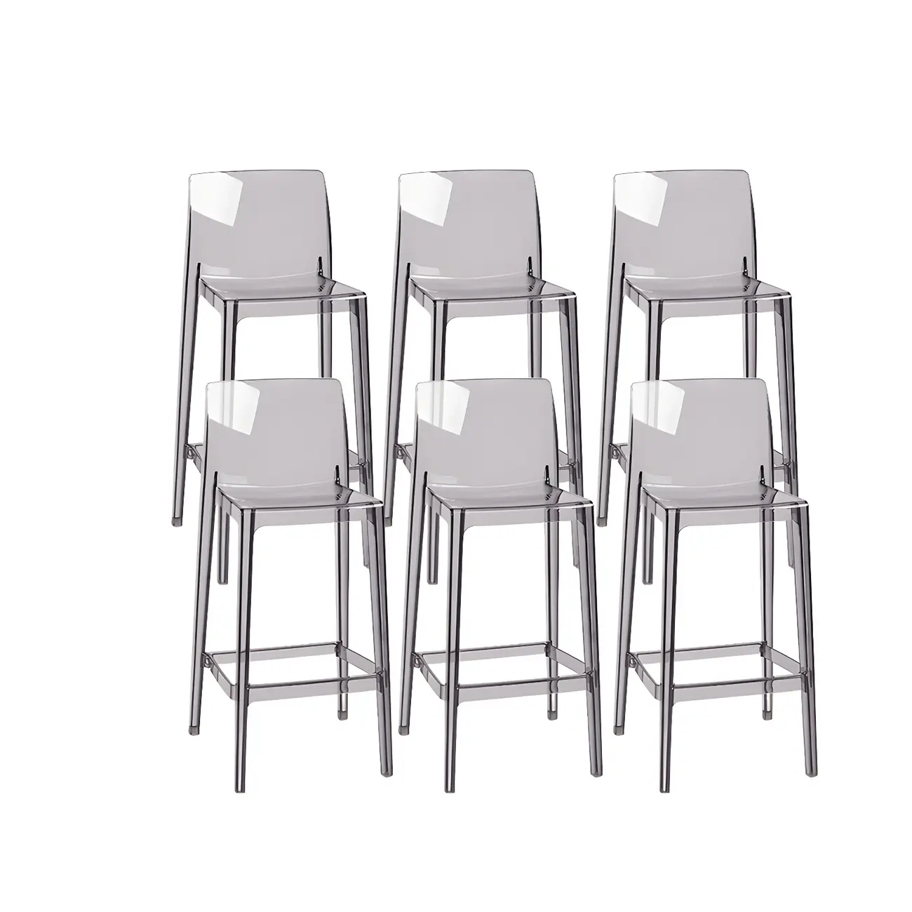 Modern Acrylic Transparent Stylish Rectangle Bar Stool Image - 28 | homeyfad