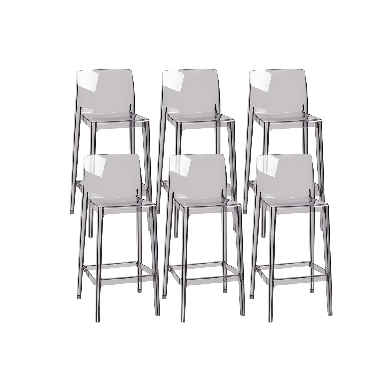 Modern Acrylic Transparent Stylish Rectangle Bar Stool Image - 28