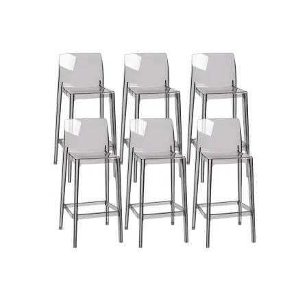Modern Acrylic Transparent Stylish Rectangle Bar Stool Image - 28