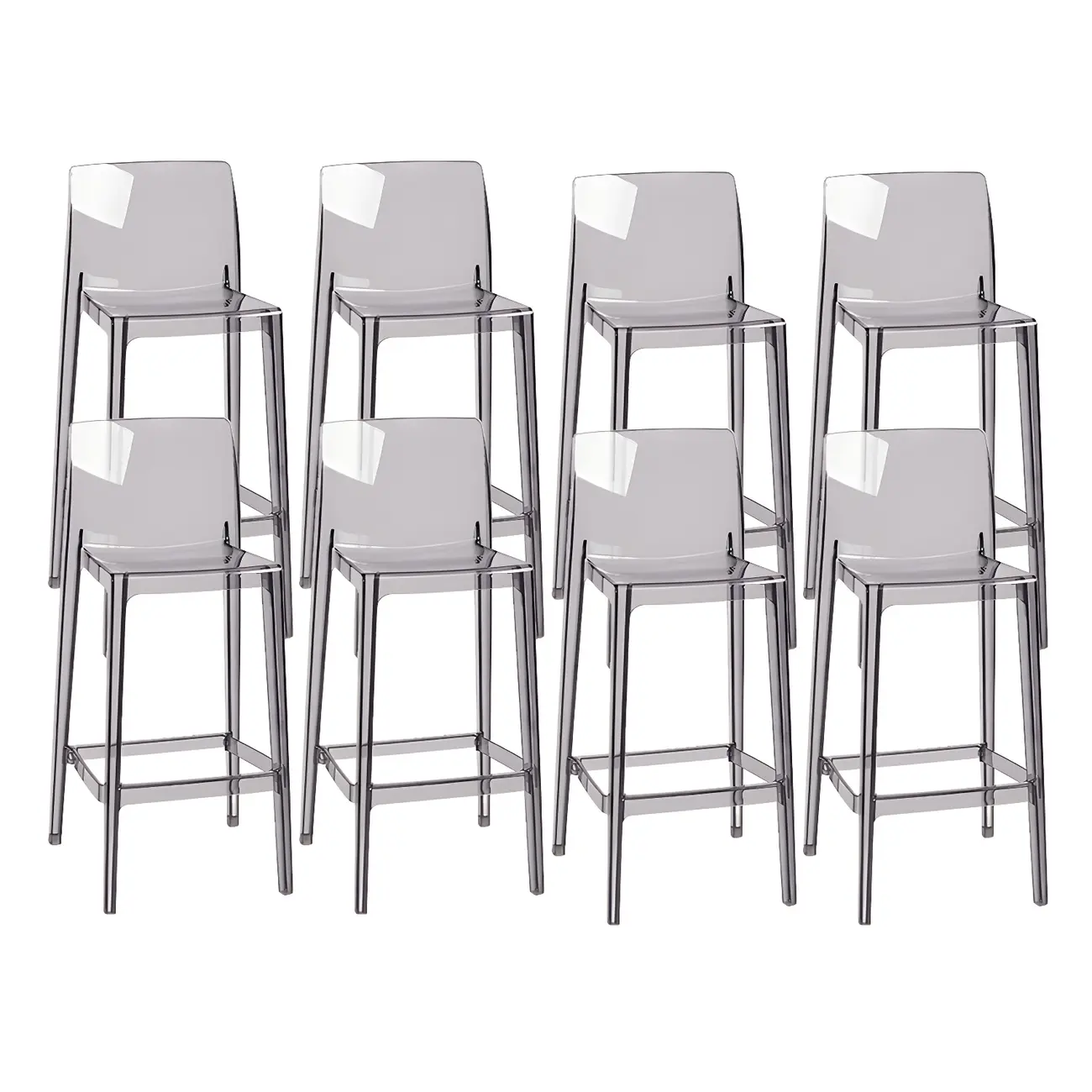 Modern Acrylic Transparent Stylish Rectangle Bar Stool Image - 29 | homeyfad