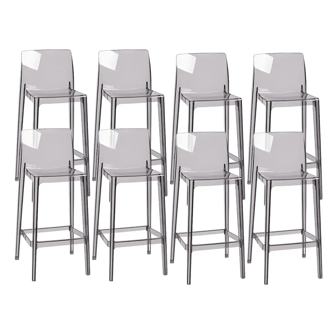 Modern Acrylic Transparent Stylish Rectangle Bar Stool Image - 29