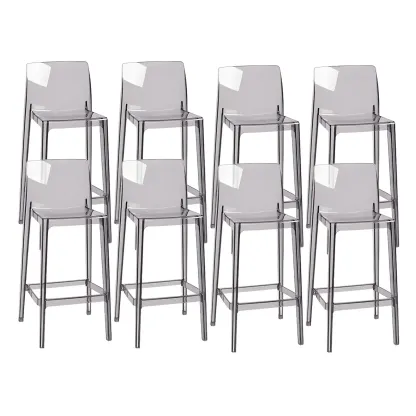 Modern Acrylic Transparent Stylish Rectangle Bar Stool Image - 29