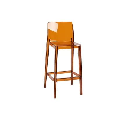 Modern Acrylic Transparent Stylish Rectangle Bar Stool Image - 30