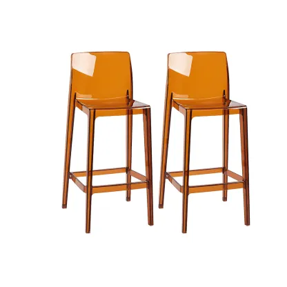Modern Acrylic Transparent Stylish Rectangle Bar Stool Image - 31