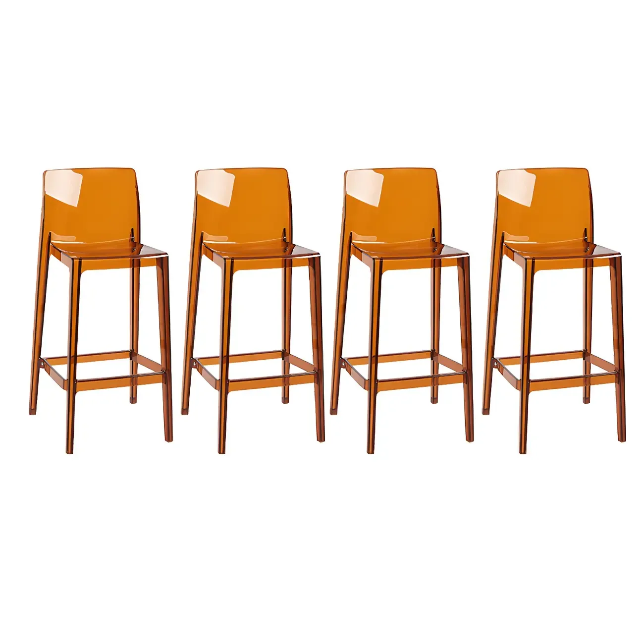 Modern Acrylic Transparent Stylish Rectangle Bar Stool Image - 32