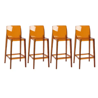 Modern Acrylic Transparent Stylish Rectangle Bar Stool Image - 32